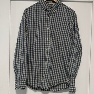 J. Crew Navy and White Plaid Button Down Shirt